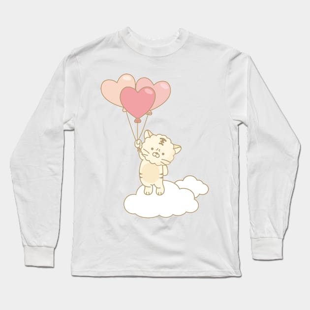 Balloon Tiger Long Sleeve T-Shirt by choiyoojin